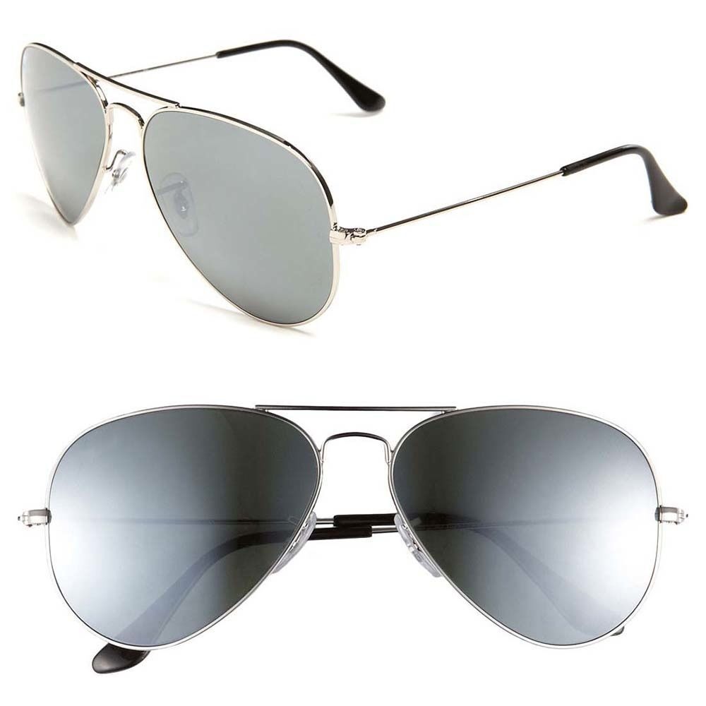 Classic Air Force Style Womens Mirrored Lens Chrome Silver Sunglasses Shades